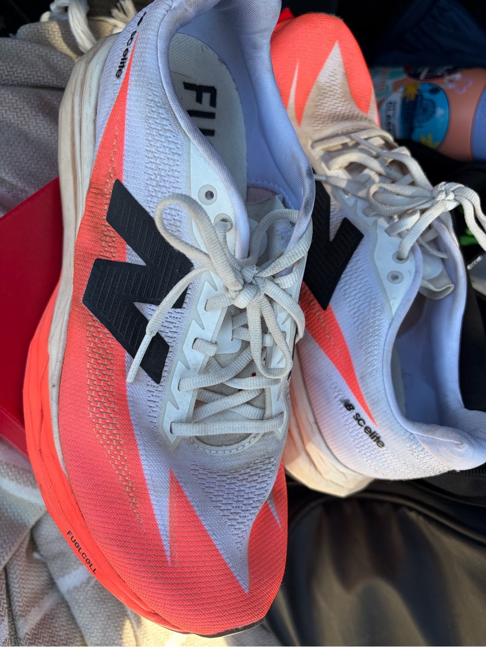 New Balance Women’s White & Coral Running Shoes SC Elite V5